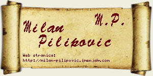 Milan Pilipović vizit kartica